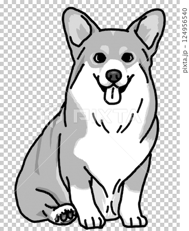 コーギー　corgi　犬のイラスト 124956540