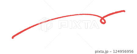 手書きのくるんとカールした横長の赤い線 - シンプルでおしゃれなアンダーライン・あしらい等の装飾素材 手書きのくるんとカールした横長の赤い線 - シンプルでおしゃれなアンダーライン・あしらい等の装飾素材 124956956