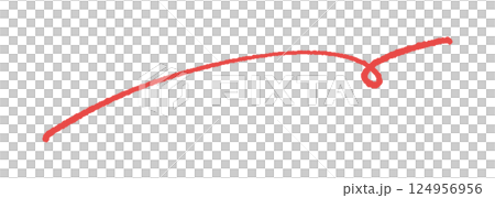 手書きのくるんとカールした横長の赤い線 - シンプルでおしゃれなアンダーライン・あしらい等の装飾素材 手書きのくるんとカールした横長の赤い線 - シンプルでおしゃれなアンダーライン・あしらい等の装飾素材 124956956
