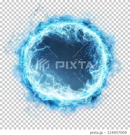 circular wave of enchanted light shattering outward, symbolizing unleashed wizard power, isolated on white 124957009