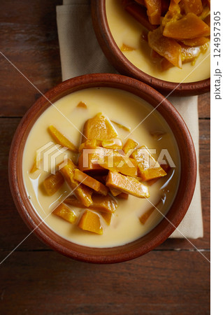 Poached Pumpkin in Coconut Milk 124957305