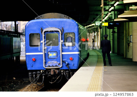 2007年 新大阪駅に到着したブルートレイン銀河 2007年 新大阪駅に到着したブルートレイン銀河 124957863