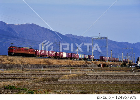 2007年　湖西線を走るEF81109コンテナ貨物列車　 124957979