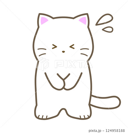 しろねこ／謝る 124958188