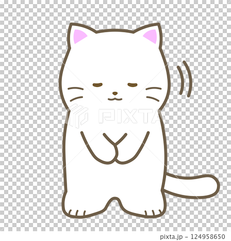 しろねこ／お辞儀 124958650