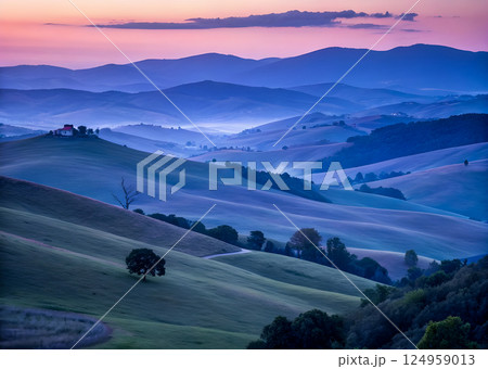 sunset over the hills 124959013