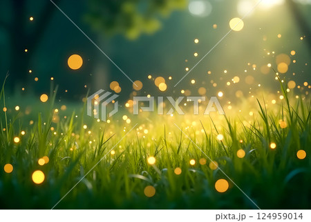 fresh grass with dew drops fresh grass with dew drops 124959014