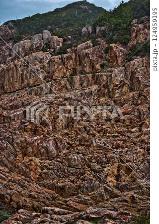 暴風雨で荒れ狂う竜宮神社への道のり 124959195