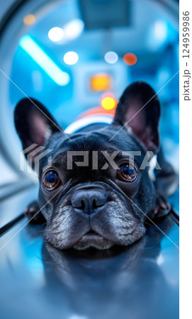 French Bulldog on Veterinary CT Scanner - Pet Healthcare Technology French Bulldog on Veterinary CT Scanner - Pet Healthcare Technology 124959986