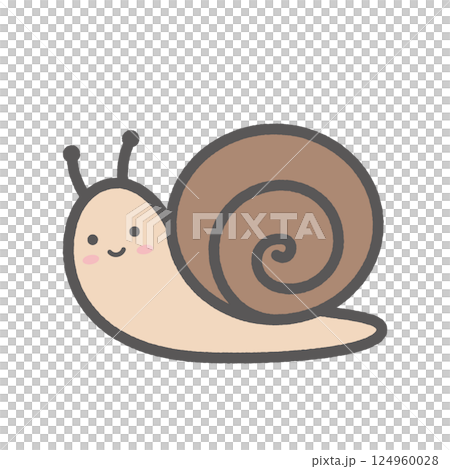 可愛的蝸牛的插圖 124960028