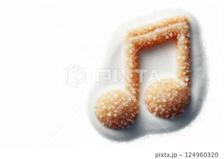 A note of sugar on a white background. Space for text. 124960320