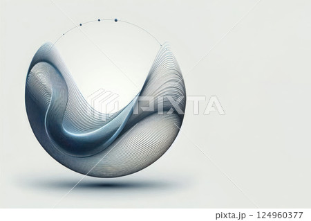 An abstract line in the shape of a wave with balls. Space for text. An abstract line in the shape of a wave with balls. Space for text. 124960377