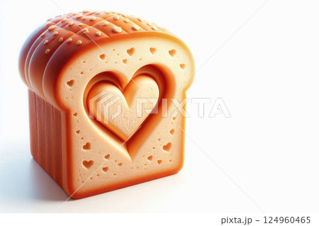 A loaf of bread with a heart inside. Space for text. A loaf of bread with a heart inside. Space for text. 124960465