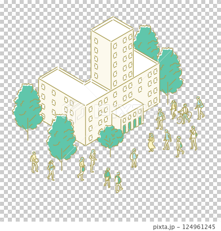 通学/先生のためのイラスト 通学/先生のためのイラスト 124961245