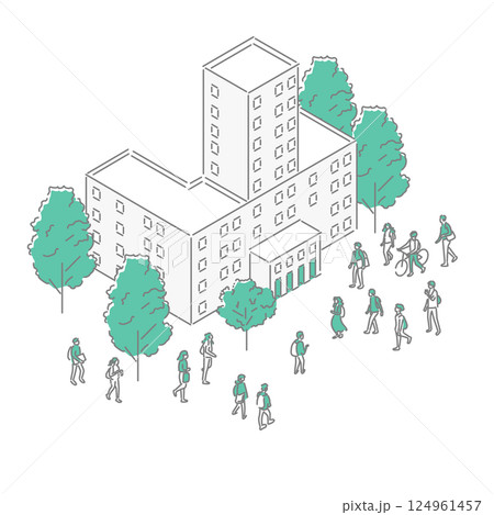 通学／先生のためのイラスト 124961457