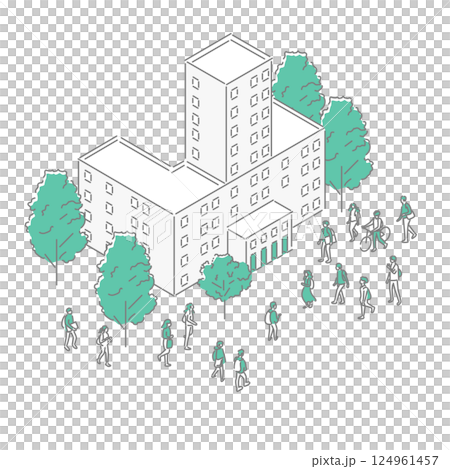 通学／先生のためのイラスト 124961457