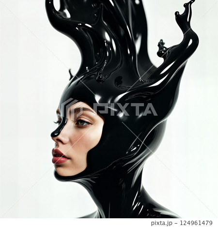 Girl in black robes. 124961479