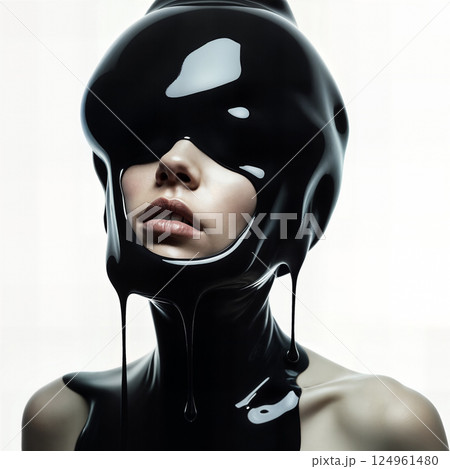 Woman in black robes. 124961480