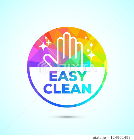 Easy cleaning icon design illustration. Clean surface icon sign symbol in low poly style 124961492