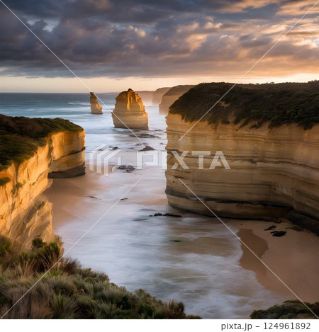 Dawn Embrace on Victoria Rugged Shores 124961892