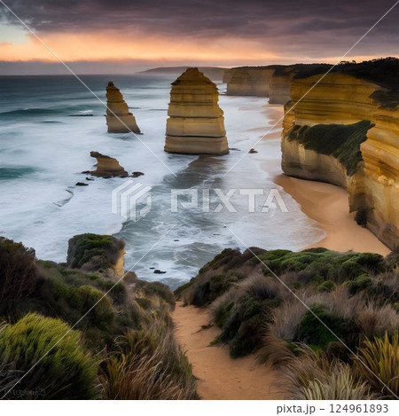 Epic Light Over the Great Ocean Road 124961893