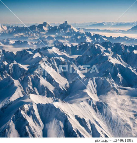 Breathtaking Mountain Landscape with Snow and Clear Skies 124961898