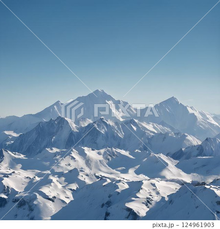 Nature's Majesty: Snow-Capped Mountains Touching the Sky 124961903