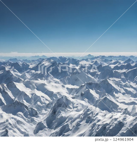 Frozen Peaks: A Stunning View of Snow-Capped Mountains 124961904