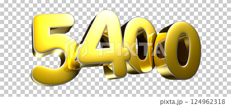 Golden number 5400 3D illustration Golden number 5400 3D illustration 124962318
