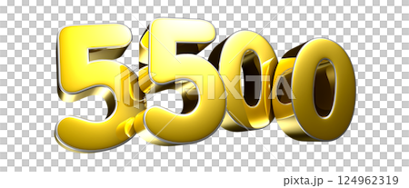 Golden number 5500 3D illustration 124962319