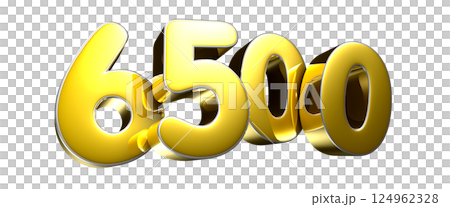 Golden number 6500 3D illustration Golden number 6500 3D illustration 124962328