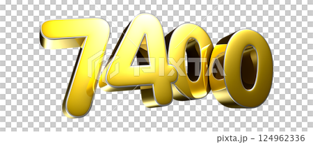 Golden number 7400 3D illustration Golden number 7400 3D illustration 124962336