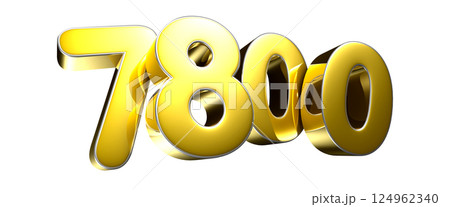 Golden number 7800 3D illustration Golden number 7800 3D illustration 124962340