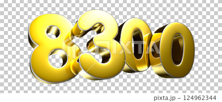 Golden number 8300 3D illustration Golden number 8300 3D illustration 124962344