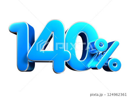 Sky blue 140 Percent 3d illustration . Sky blue 140 Percent 3d illustration . 124962361