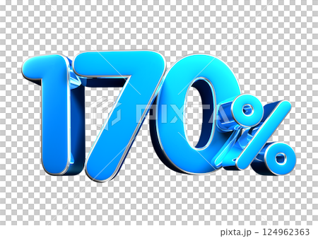 Sky blue 170 Percent 3d illustration . Sky blue 170 Percent 3d illustration . 124962363
