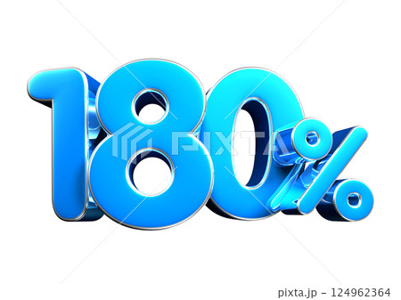 Sky blue 180 Percent 3d illustration . Sky blue 180 Percent 3d illustration . 124962364