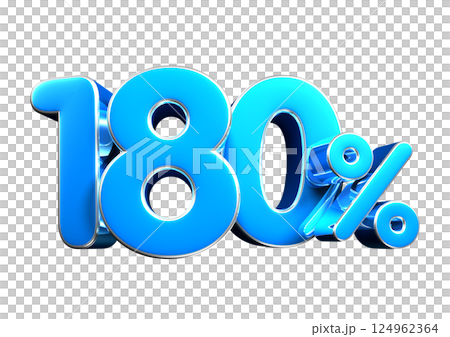 Sky blue 180 Percent 3d illustration . Sky blue 180 Percent 3d illustration . 124962364