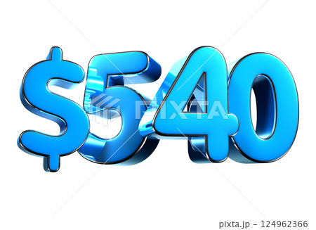 540 dollers blue 3d illustration. 124962366