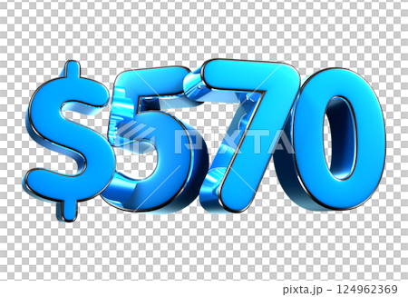570 dollers blue 3d illustration. 570 dollers blue 3d illustration. 124962369