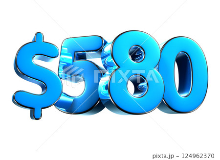 580 dollers blue 3d illustration. 580 dollers blue 3d illustration. 124962370
