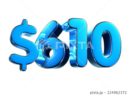 610 dollers blue 3d illustration. 610 dollers blue 3d illustration. 124962372