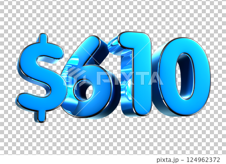 610 dollers blue 3d illustration. 610 dollers blue 3d illustration. 124962372