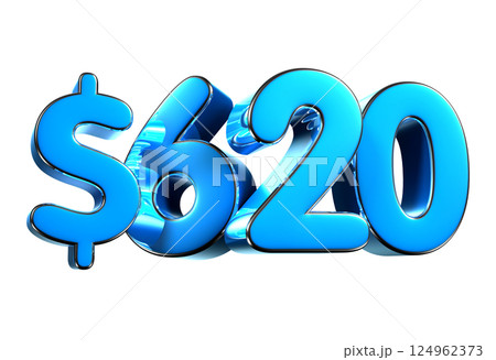 620 dollers blue 3d illustration. 620 dollers blue 3d illustration. 124962373