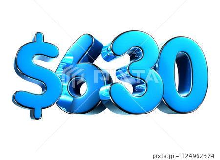 630 dollers blue 3d illustration. 630 dollers blue 3d illustration. 124962374