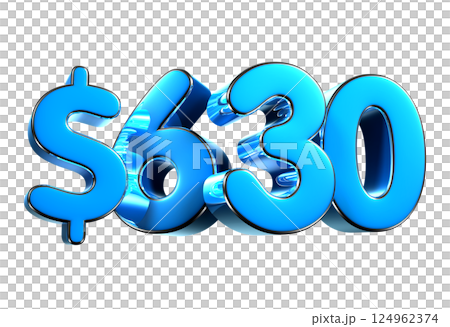 630 dollers blue 3d illustration. 630 dollers blue 3d illustration. 124962374