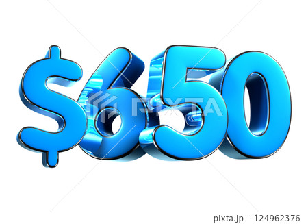 650 dollers blue 3d illustration. 650 dollers blue 3d illustration. 124962376