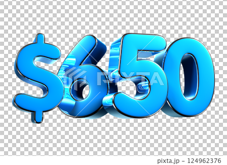 650 dollers blue 3d illustration. 650 dollers blue 3d illustration. 124962376