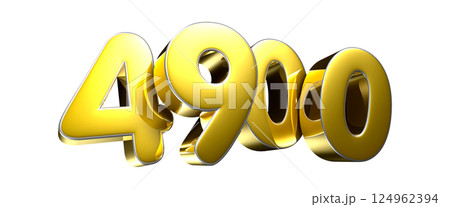 Golden number 4900 3D illustration Golden number 4900 3D illustration 124962394