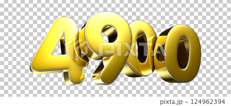 Golden number 4900 3D illustration Golden number 4900 3D illustration 124962394